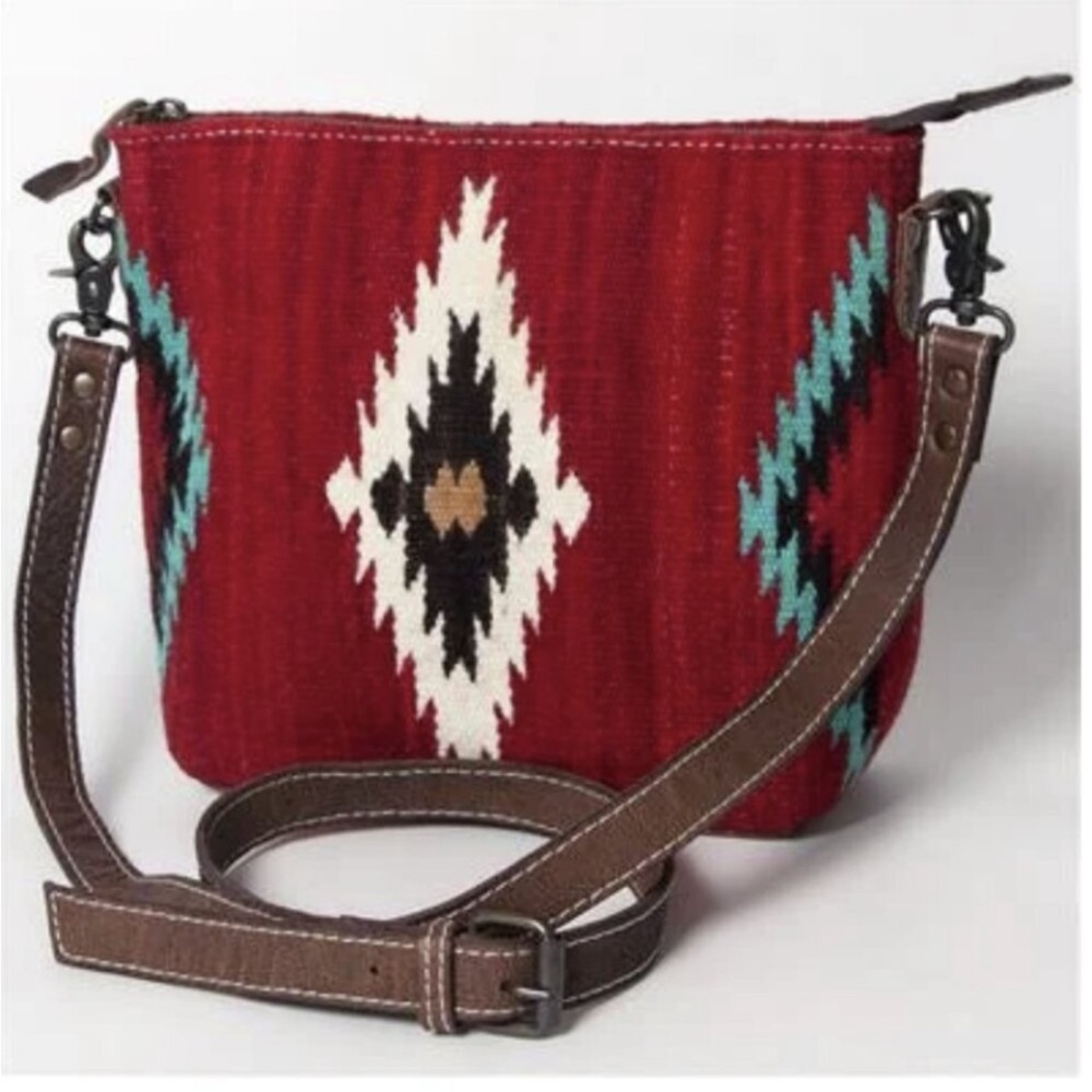 American Darling Red and Brown Crossbody Bag